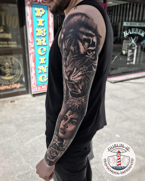 lion tattoo sleave for men